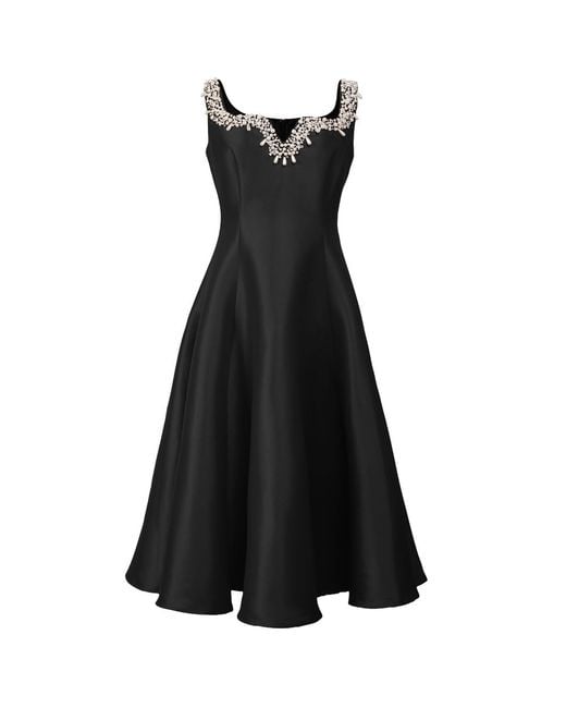 Smart and Joy Black Beaded Sweetheart Cocktail Dress