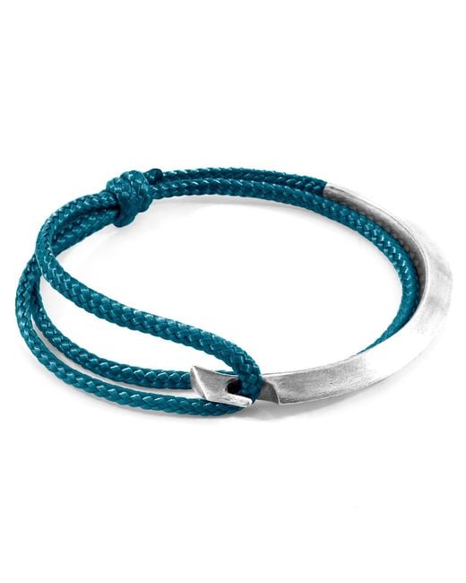 Anchor and Crew Blue Ocean Hove & Rope Bracelet for men