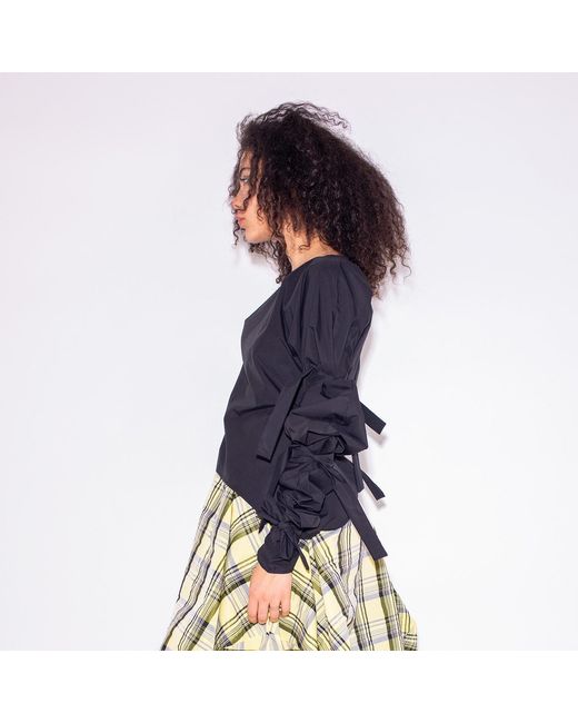 Bianca Popp Black Ribbon Wrapped Blouse
