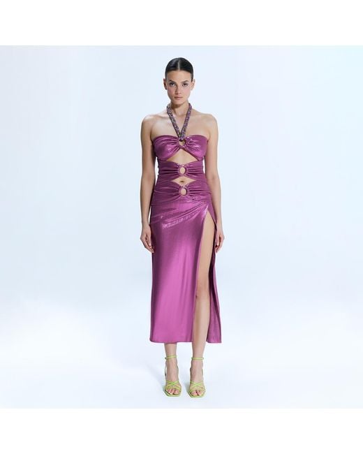 Nur Karaata Purple Bagatelle Long Dress