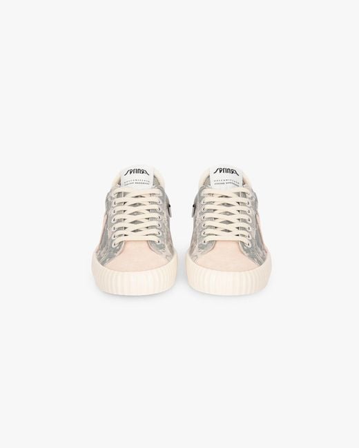 Springa | Unique Vulcanized Sneakers Italian Handmade Gray Wavy Pixel Sneakers for men