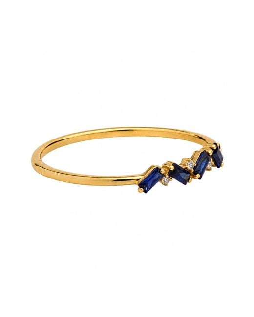 Belinda Jewelz Blue Sapphire Full Baguette Birthstone Ring