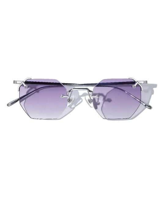 Cossimo Purple A.M. Metal Hexagon Sunglasses
