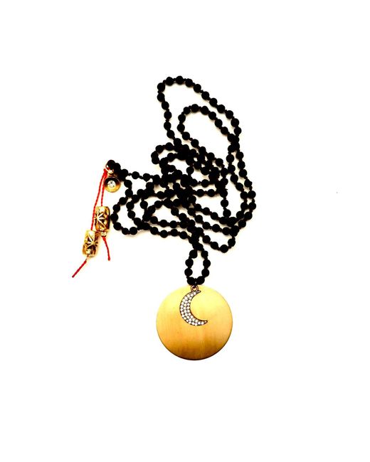 Persia Dona Jewelry Metallic Circle X Moon Necklace