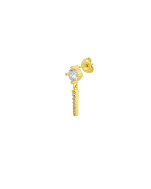 Spero London Metallic Sterling Clear Gemstone Spike Charm Sodalite Single Earring