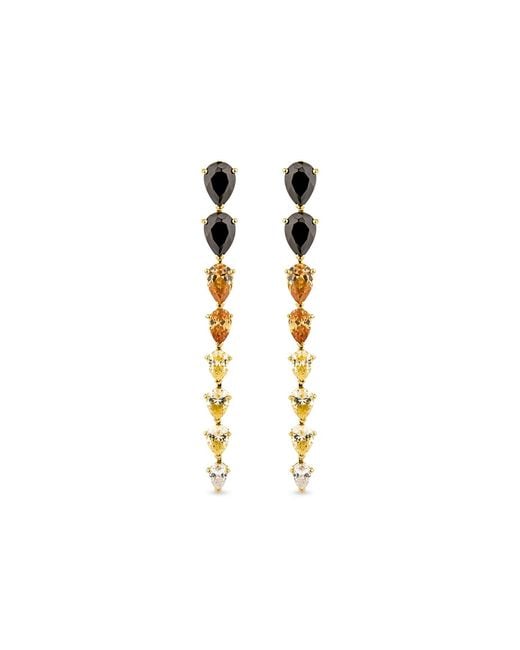 SALLY SKOUFIS Metallic Pure Drop Earrings With Made Mix Cz Diamond Stimulant