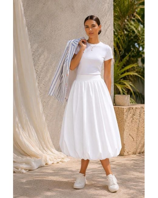 House of Kind White The Spreading Sunshine Skirt- Balloon Skirt