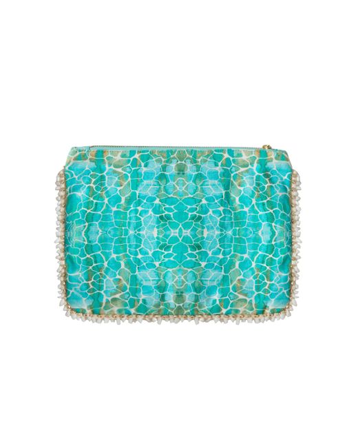 Sophia Alexia Green Aqua Pebbles Clutch Bag