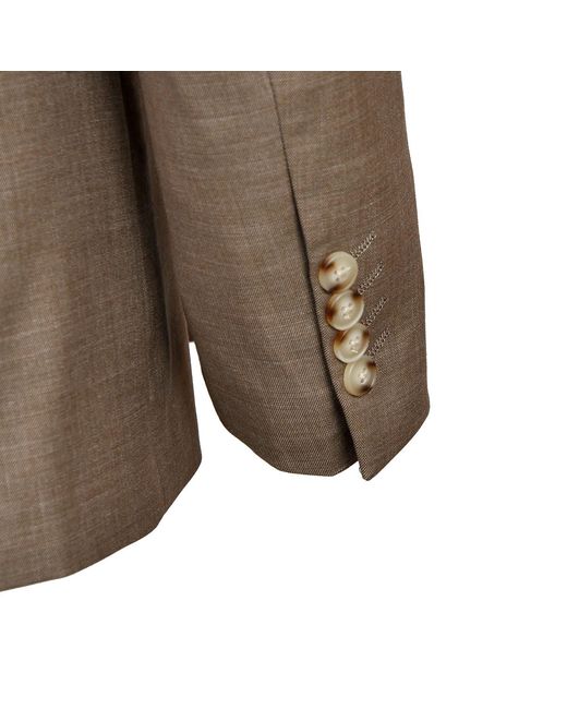 DAVID WEJ Brown Neutrals Aldo Double Breasted Suit for men
