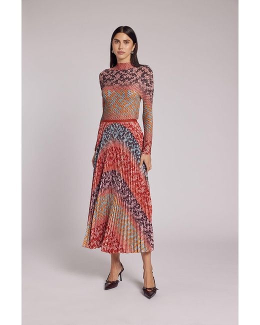 Wild Cosmos Red Sienna Bohemian Honeycomb Texture Top