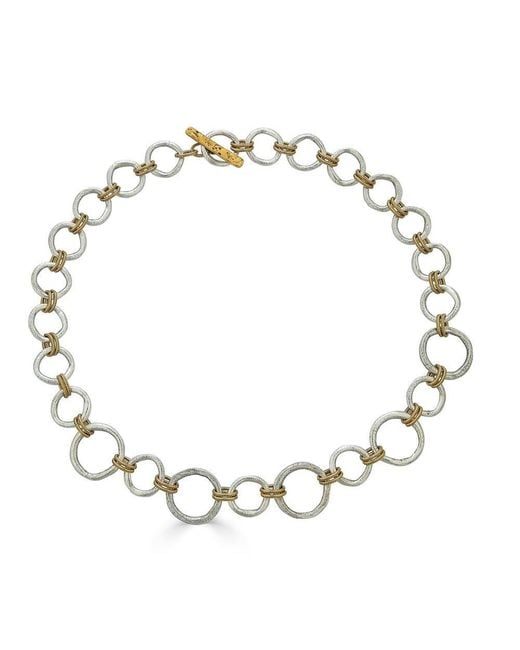 Loni Paul Jewelry Metallic Mixed Metal Sculpted Circle Necklace
