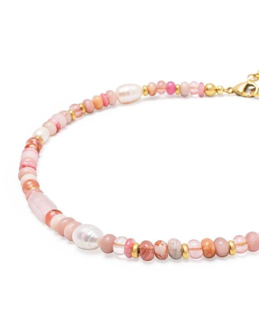 Nialaya Metallic Rose Pearl Choker