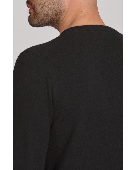 Paul James Knitwear Black Lightweight Merino Cashmere Marius Crew Neck Jumper for men