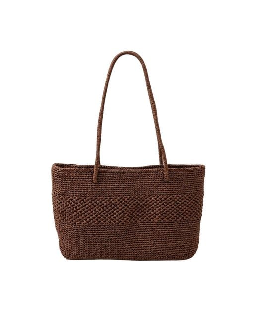 Springmoonatelier Brown Luxury Handmade Natural Woven Bag – Large Boho Beach And Everyday Shopping Bag