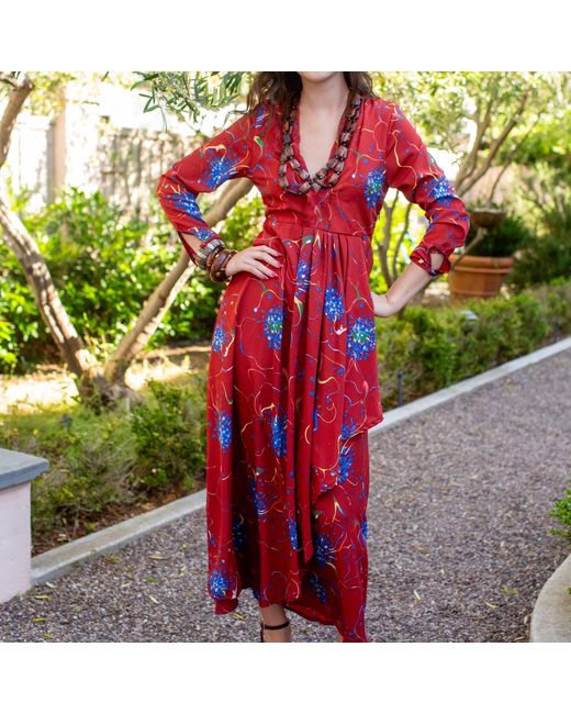 Jennafer Grace Red Coppertop Minaret Dress