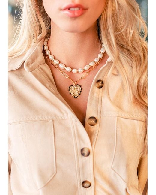 Adriana Pappas Designs Metallic Pearl Nugget Necklace
