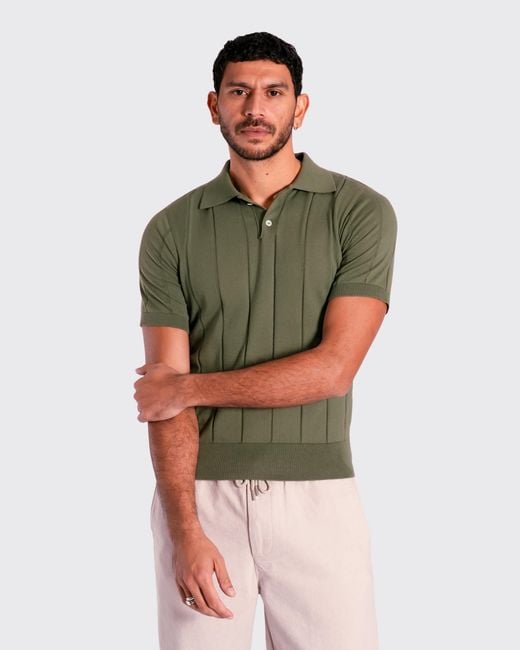 Far Afield Green Jacobs Knit Polo for men