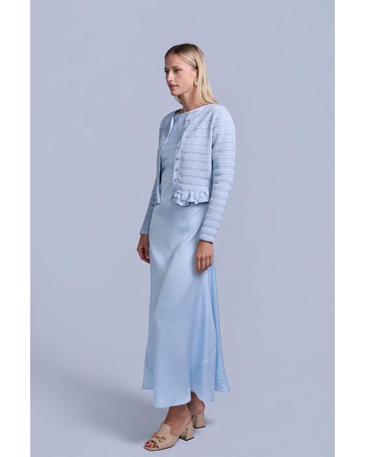 Rave on Trend Blue Pointelle Cardigan