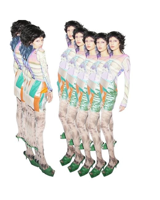 Paloma Lira Multicolor Aqua Mesh Top