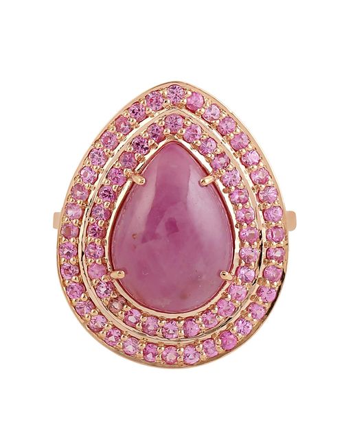 Artisan Pink Sapphire Halo Ring