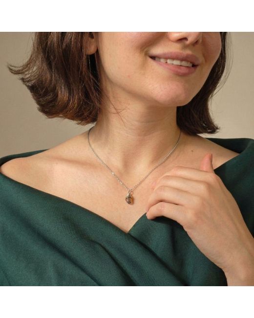 Harfi Metallic Raw Herkimer Diamond Sterling April Birthstone Necklace