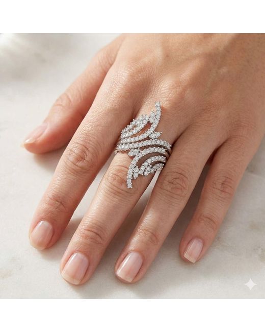 Artisan Metallic 18K Pave Diamond Statement Ring