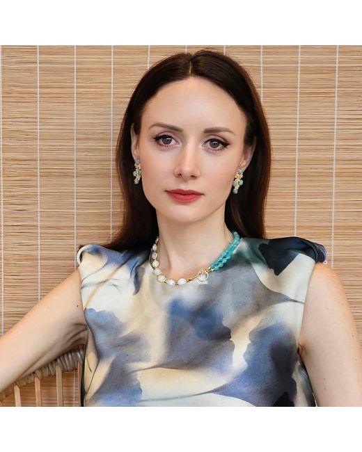 Farra Blue Amazonite With Moonstone Versatile Necklace