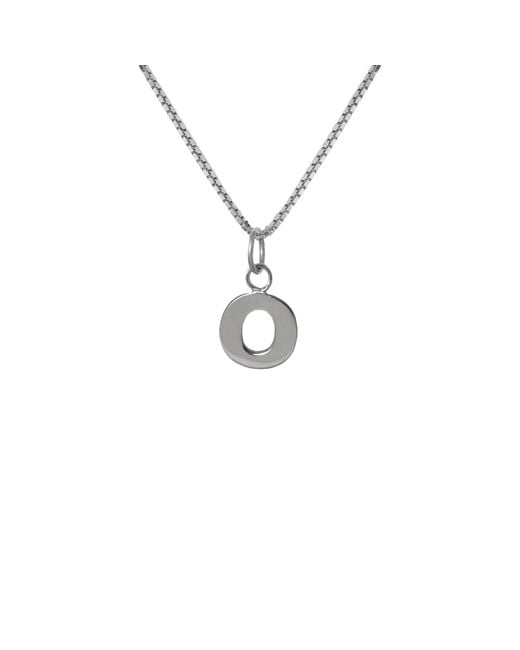 Edge Only Metallic Letter Pendant "O" Initial Necklace Sterling for men