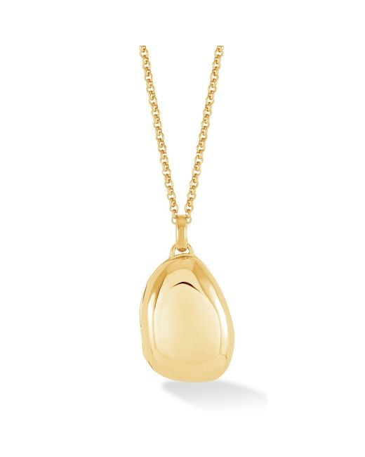 Dower & Hall Metallic Pebble Photo Locket Pendant
