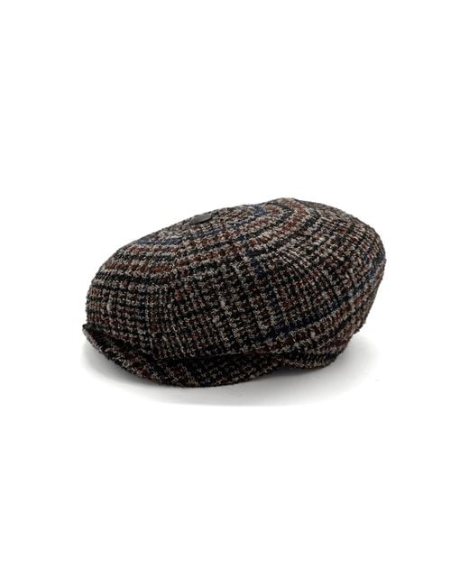 DORIA 1905 Multicolor Prince-Of-Wales Tweed Woven Cap for men