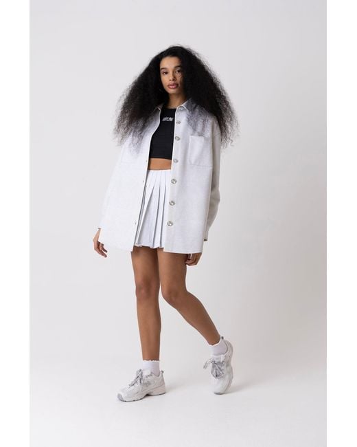 Amy Lynn White Cole Glitter Oversized Shirt