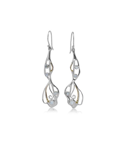 Isla Silver Metallic Moonstone Organic Flow Statement Earrings