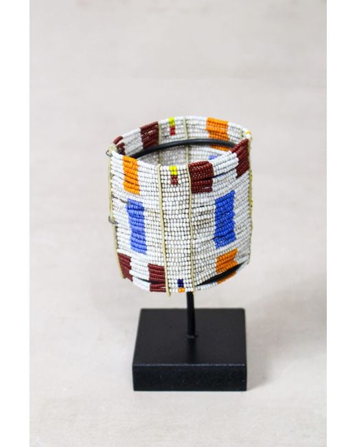 Botanical Boys Blue Beaded Maasai Cuff Bracelet