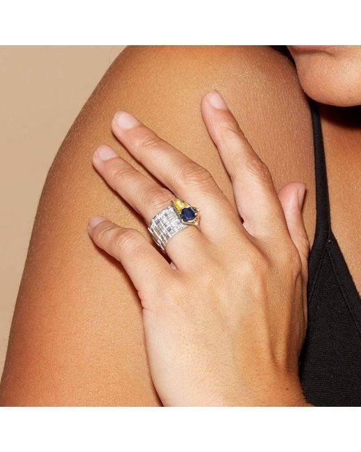 German Kabirski Metallic Accalia Ring With Sapphire