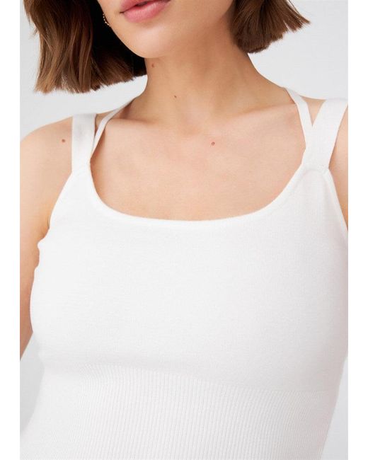 Peraluna White Strap Knitwear Bustier