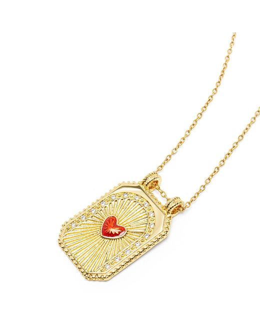 Nialaya Metallic Heart Pendant Necklace