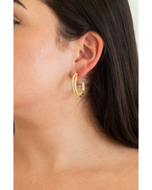 Marcia Moran Black Inaz Petite Beaded Hoop Earrings