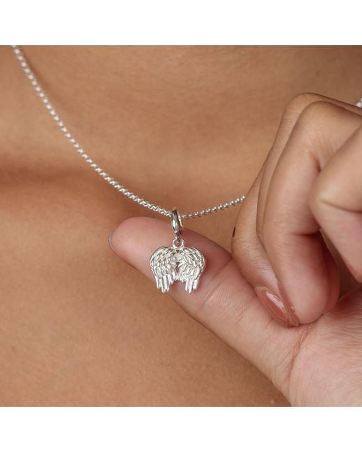 Lily Charmed Metallic Sterling Angel Wings Charm Necklace