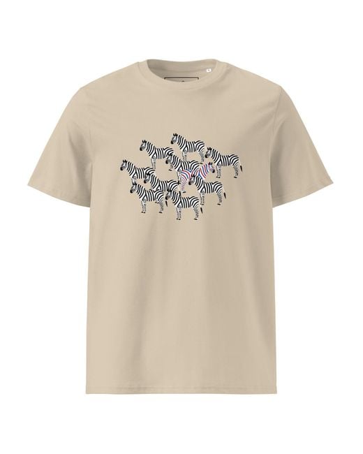 Anchor and Crew Natural Neutrals Desert Dust Zebra Where's William Going? Organic Cotton T-Shirt