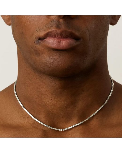 Rahul's Jewels Metallic 16"-18" Adjustable Length Genuine Light Diamond Cube Necklace