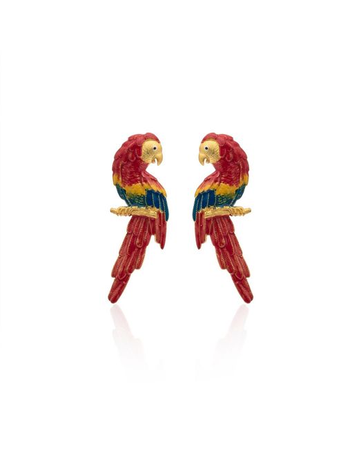 Milou Jewelry Red Parrot Earrings