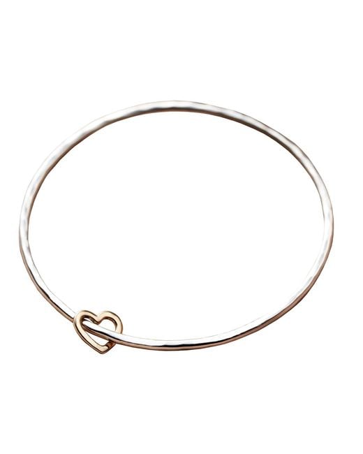 Posh Totty Designs Metallic Gold Heart Sterling Silver Bangle