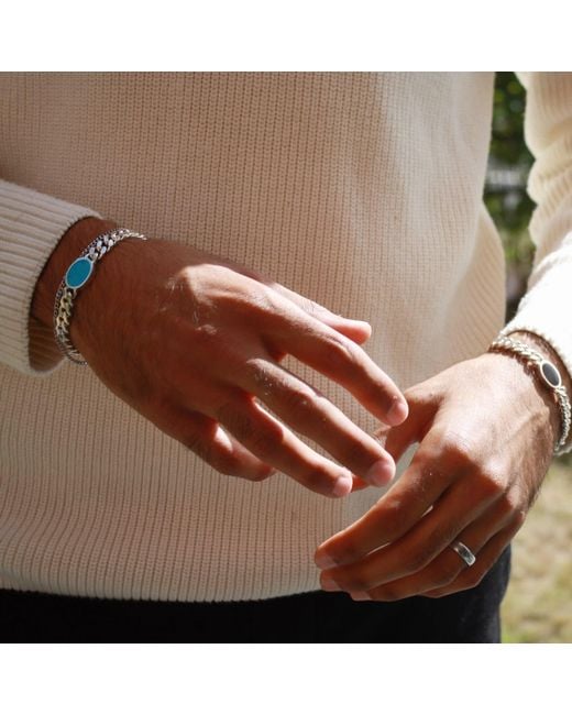 Fi Collection Blue Sterling Bracelet for men