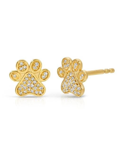 Maya Brenner Metallic Pavé Charm Stud