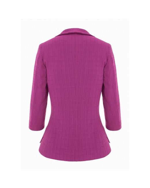 AVENUE No.29 Purple Structured Boucle Blazer