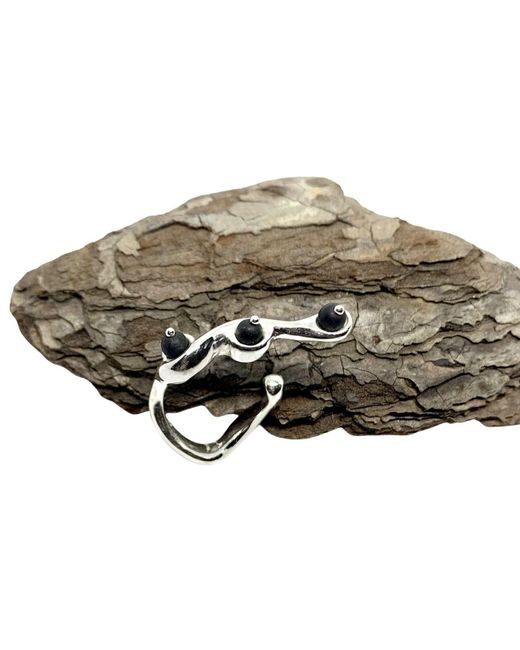 Tg-Jewellery by Tamara Gervasio Black Snake Satin Onyx Beads Ring Adjustable