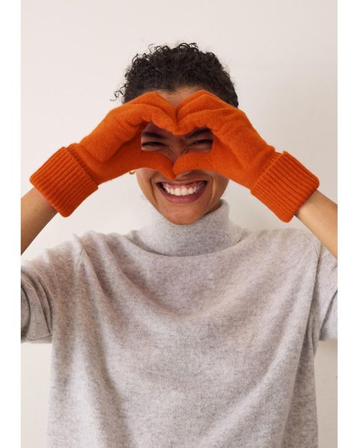 Loop Cashmere Orange Cashmere Glove
