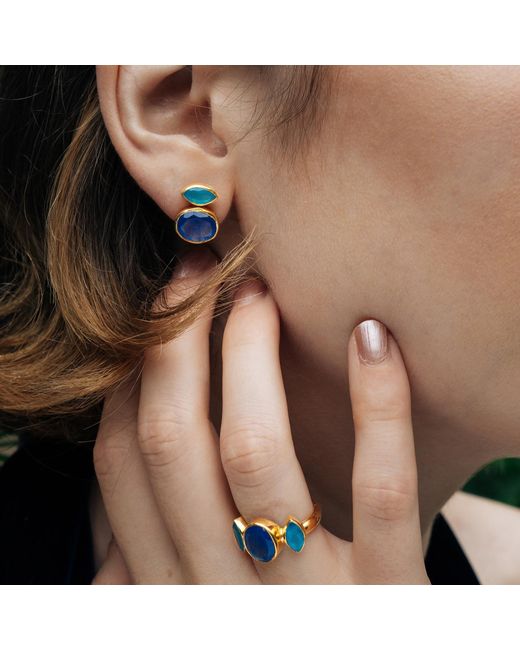 GEM BAZAAR Blue Eyes Ring