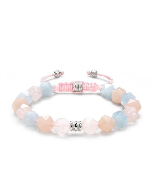 AWNL Pink Multicolored Morganite Macrame Bracelet