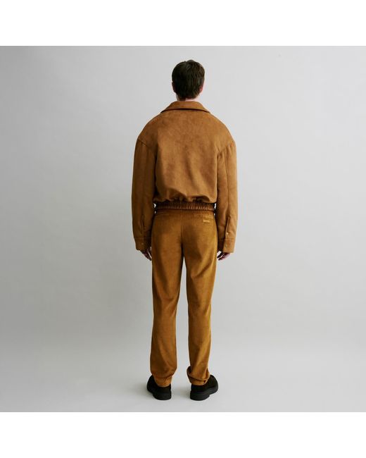 Luroq London Brown Straight Cord Trousers for men